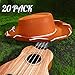Coume 20 Pcs Childrens Cowboy Hats Kids Party Cowboy Cowgirl Felt Hats for Western Halloween Birthday CostumeBrown - Image 4
