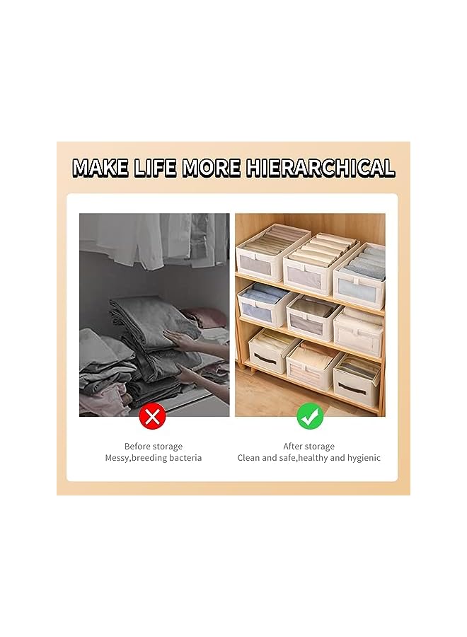 Green Tiger Wardrobe Clothes Organizer, 2pcs Jeans Storage Box, Visible Drawer Organizers for Clothing, Foldable Closet Storage Basket, Washable Drawer Box for Clothing, T-Shirt, Pants, Toys & Books (2Pcs) - Image 2