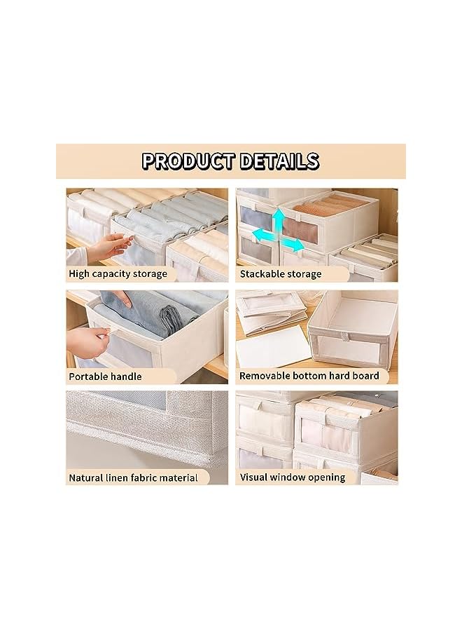 Green Tiger Wardrobe Clothes Organizer, 2pcs Jeans Storage Box, Visible Drawer Organizers for Clothing, Foldable Closet Storage Basket, Washable Drawer Box for Clothing, T-Shirt, Pants, Toys & Books (2Pcs) - Image 4