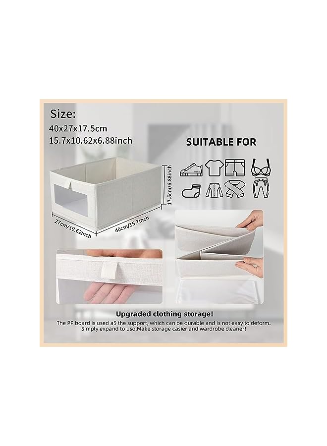 Green Tiger Wardrobe Clothes Organizer, 2pcs Jeans Storage Box, Visible Drawer Organizers for Clothing, Foldable Closet Storage Basket, Washable Drawer Box for Clothing, T-Shirt, Pants, Toys & Books (2Pcs) - Image 5