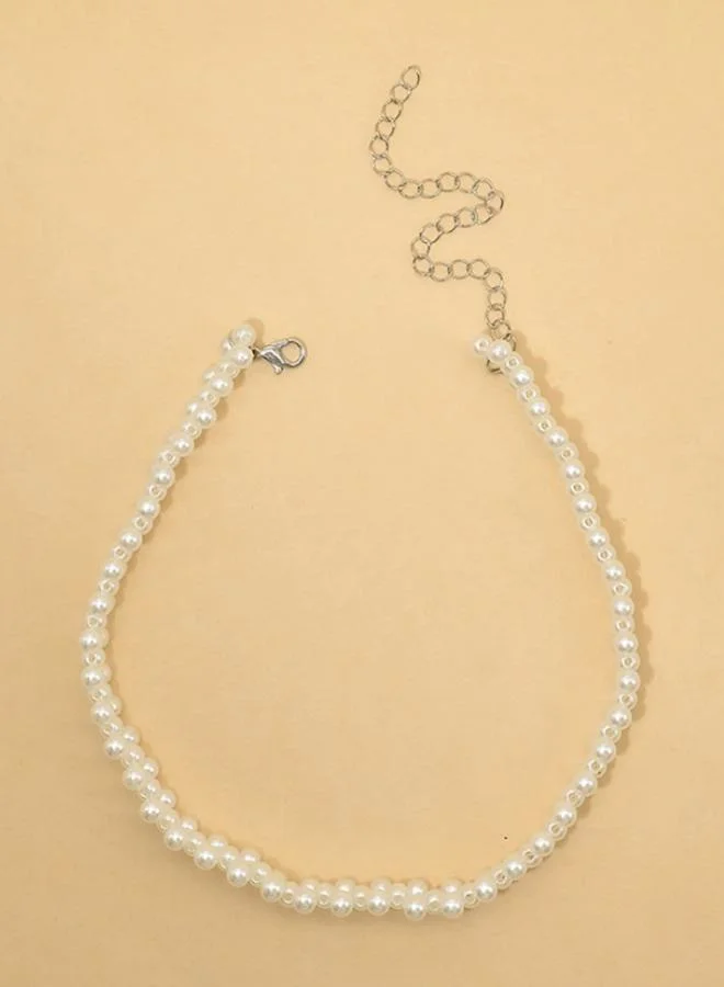 Styli Fitted Faux Pearl Necklace
