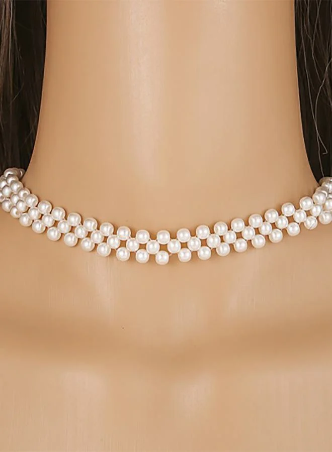 Styli Fitted Faux Pearl Necklace