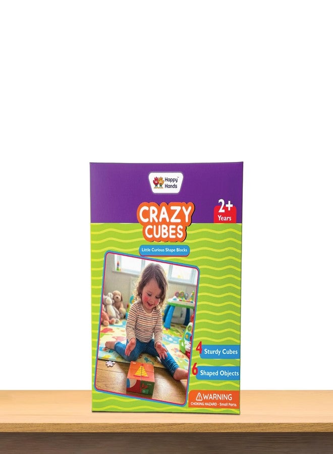 HAPPYHANDS Crazy Cubes - Little Curious Shape Blocks: 4-Piece Puzzle for Toddlers | 6 Shapes & Elements for Color Recognition & Early Learning | Educational Toy for Kids - Image 1