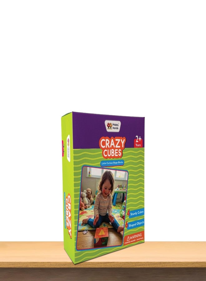 HAPPYHANDS Crazy Cubes - Little Curious Shape Blocks: 4-Piece Puzzle for Toddlers | 6 Shapes & Elements for Color Recognition & Early Learning | Educational Toy for Kids - Image 2