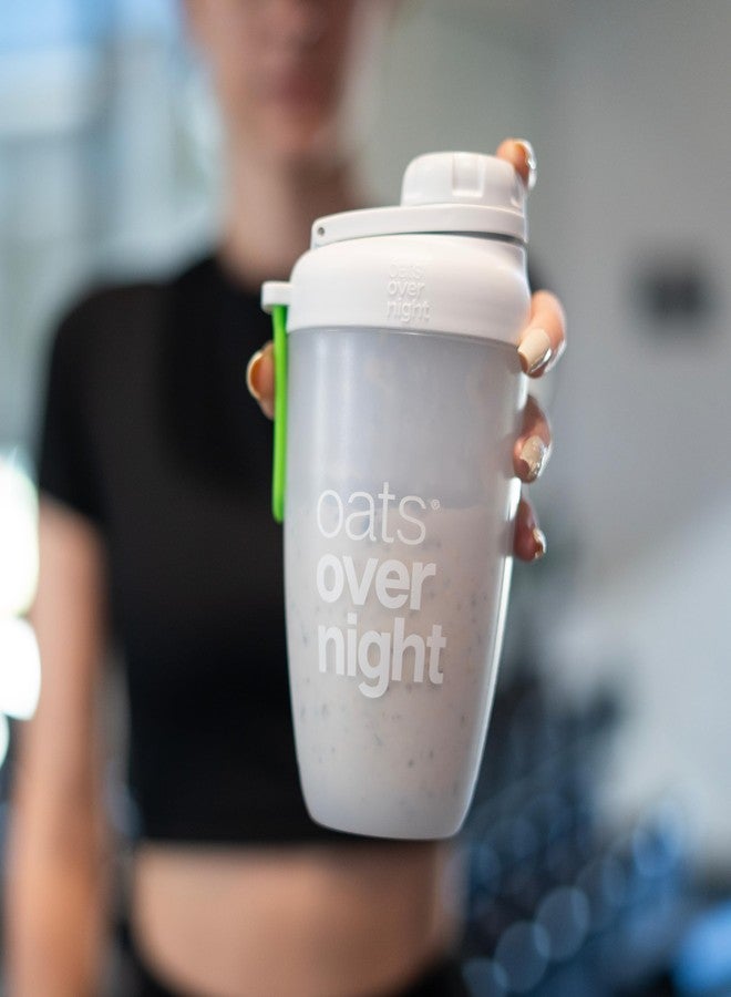 Oats Overnight زجاجة خلط الشوفان الليلية - كوب خلط مانع للتسرب بغطاء لولبي محكم وخط تعبئة، آمن للغسل في غسالة الصحون - كوب خلط، مخفوقات البروتين، دقيق الشوفان، فطور سريع ومناسب للسفر - Image 5