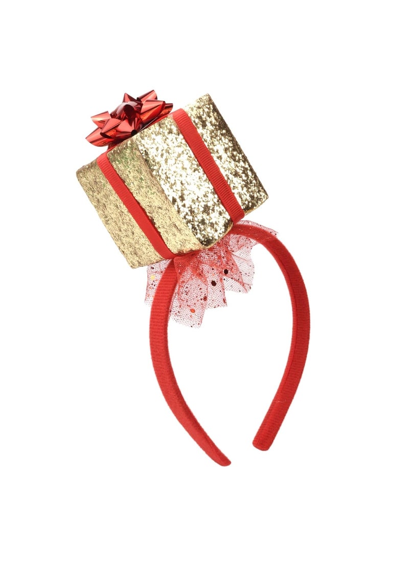 Needzo Needzo Present Christmas Headband, Holiday Party Hair Accessory, One Size Fits Most, 4.75 x 8 Inch 