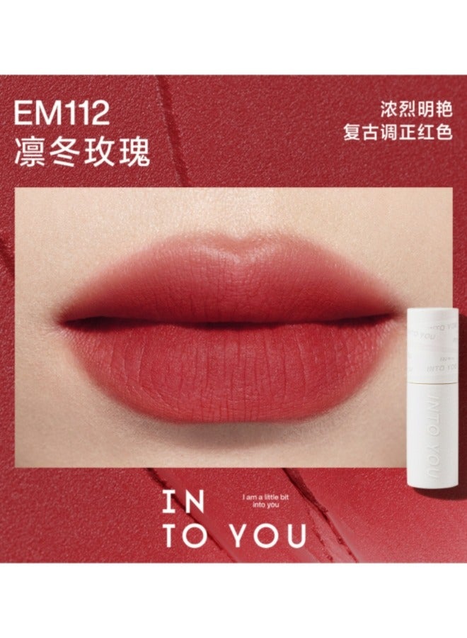 INTO YOU EM112 Intense Winter Rose Lip Mud - Bold Vintage Red for Unmatched Elegance