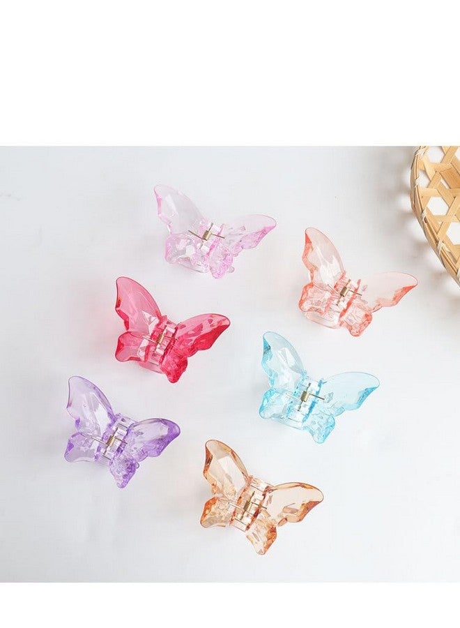 FICTIOUS Butterfly Hair Clips Butterfly Claw Clips Hair Clips For Women Hair Clips For Thick Hair Matte Hair Clips Medium Hair Clips Big Butterfly Clips For Women Cute Hair Clips (6 pc, Multi Color) - Image 1