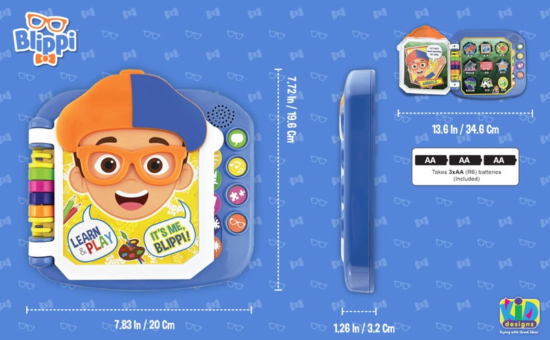 eKids Blippi Book, Toddler Toys with Built-in Preschool Learning Games, Educational Toys for Toddler Activities for Fans of Blippi Toys and Gifts(Multi Color) - Image 4