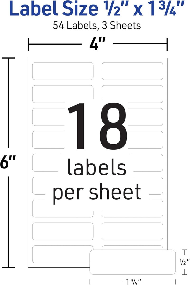 AVERY No-Iron Fabric Labels, Washer & Dryer Safe, Handwrite, 1/2" x 1-3/4" Pack of 54 (40720) - Image 3