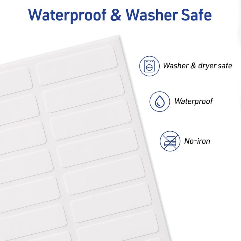AVERY No-Iron Fabric Labels, Washer & Dryer Safe, Handwrite, 1/2" x 1-3/4" Pack of 54 (40720) - Image 4