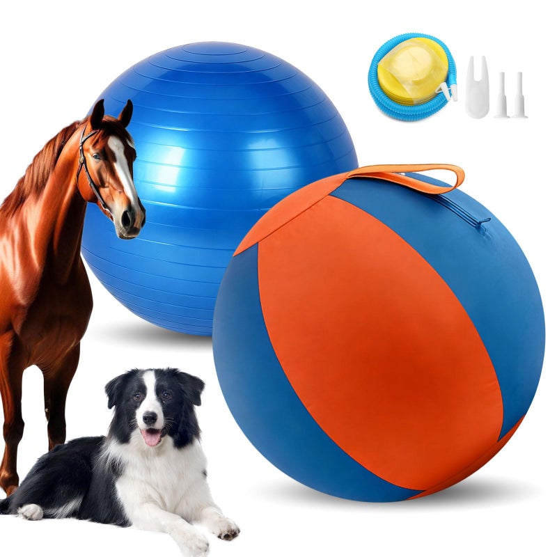 Velupet Zoom 18" Herding Ball for Dogs,Blue and Orange Jolly Ball for Dogs,for Australian Shepherd,for German Border Collies,Durable Waterproof Outdoor Play - Image 1