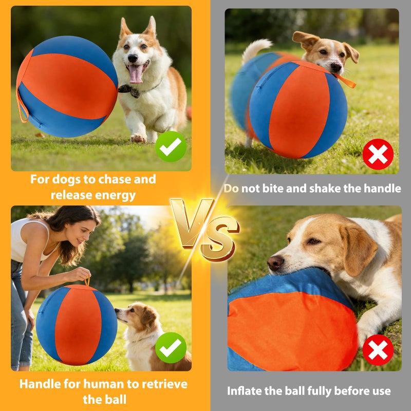 Velupet Zoom 18" Herding Ball for Dogs,Blue and Orange Jolly Ball for Dogs,for Australian Shepherd,for German Border Collies,Durable Waterproof Outdoor Play - Image 2