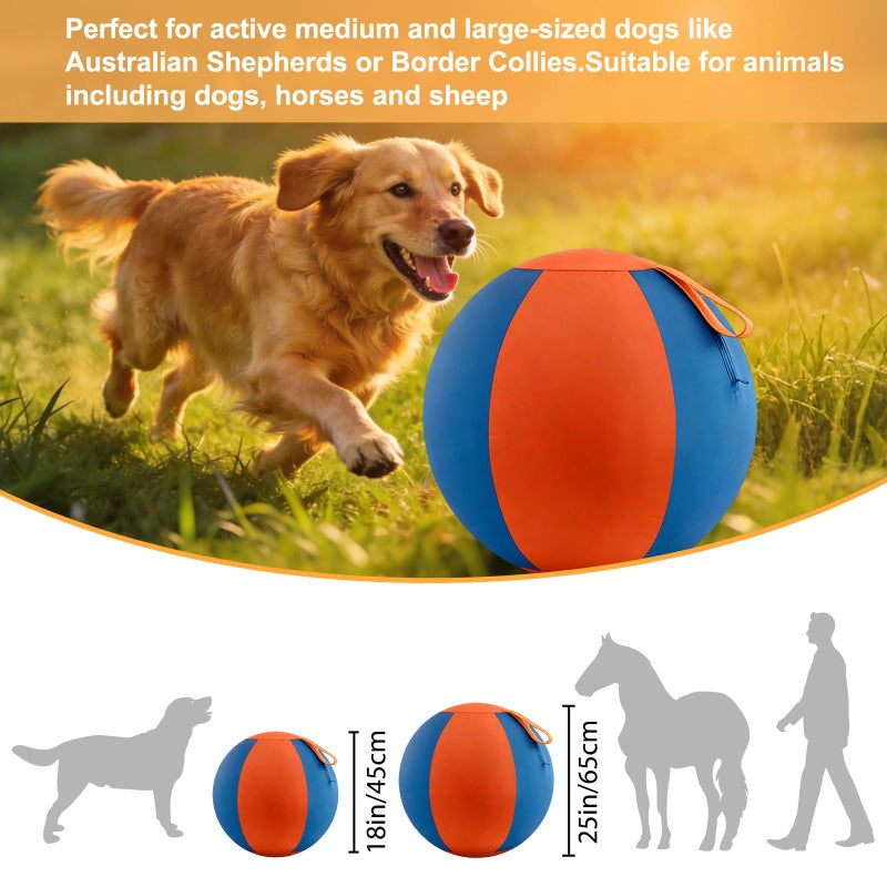 Velupet Zoom 18" Herding Ball for Dogs,Blue and Orange Jolly Ball for Dogs,for Australian Shepherd,for German Border Collies,Durable Waterproof Outdoor Play - Image 3
