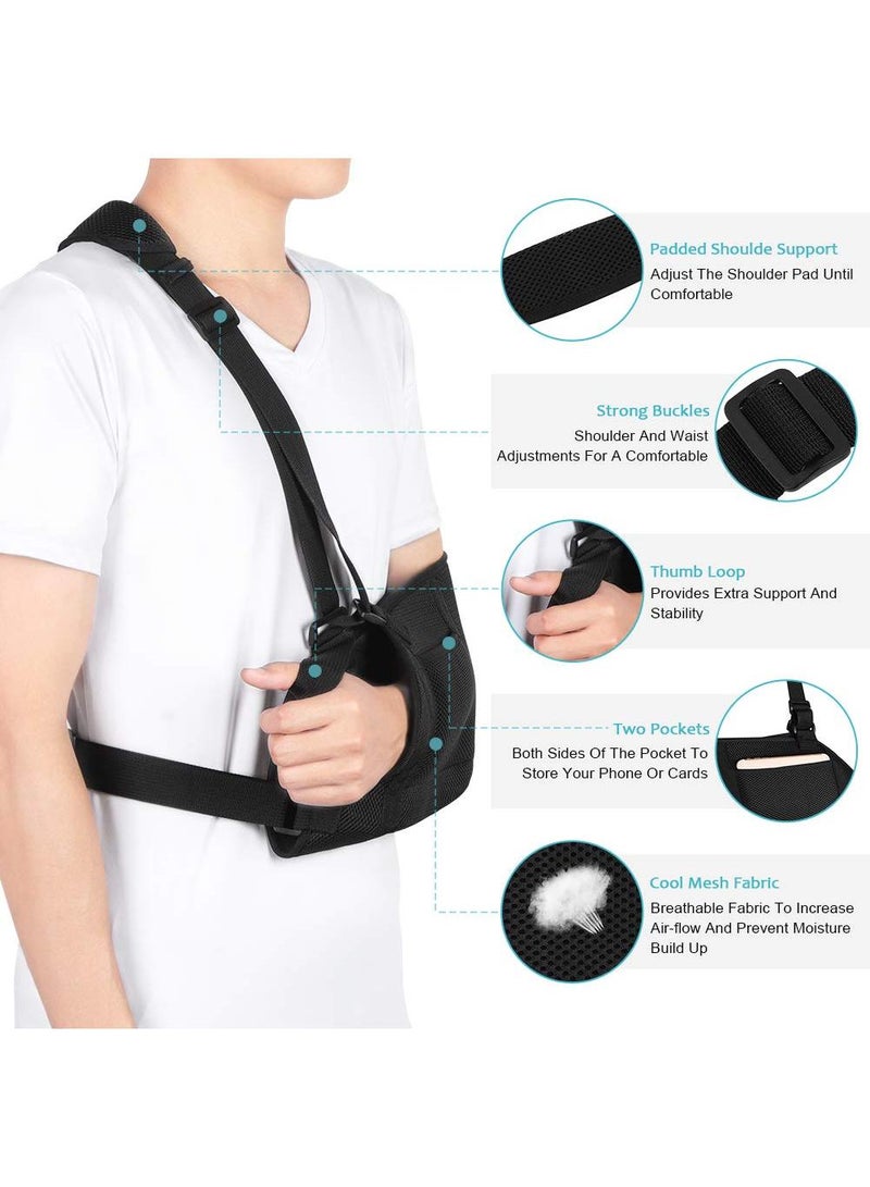 Sweet seven حمالة ذراع شبكية مع حزام خصر - مثبت كتف قابل للتنفس لإصابات الكتف والذراع والمعصم والكوع - مناسبة للرجال والنساء، اليسار أو اليمين - Image 5