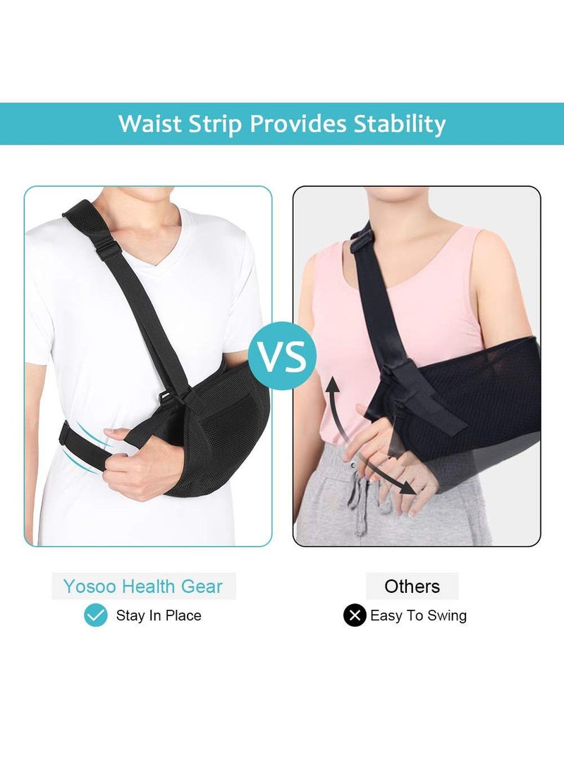Sweet seven حمالة ذراع شبكية مع حزام خصر - مثبت كتف قابل للتنفس لإصابات الكتف والذراع والمعصم والكوع - مناسبة للرجال والنساء، اليسار أو اليمين - Image 3