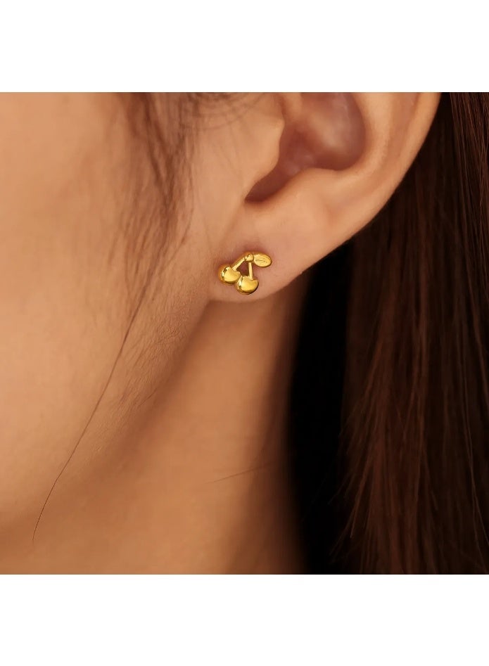 لاتين أقراط من الفولاذ المقاوم للصدأ مطلية بالذهب عيار 18 قيراطًا للنساء والفتيات - Image 1