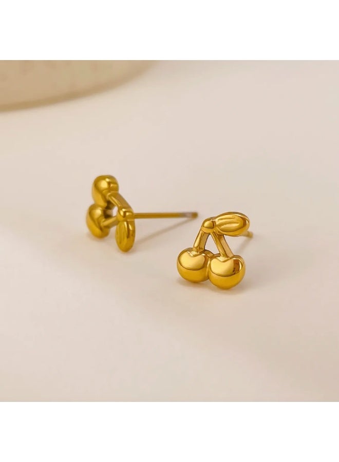 لاتين أقراط من الفولاذ المقاوم للصدأ مطلية بالذهب عيار 18 قيراطًا للنساء والفتيات - Image 3