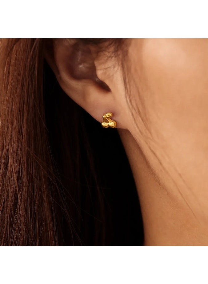 لاتين أقراط من الفولاذ المقاوم للصدأ مطلية بالذهب عيار 18 قيراطًا للنساء والفتيات - Image 4