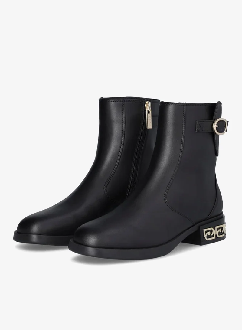 Liu Jo Black Ankle Boots with Buckle