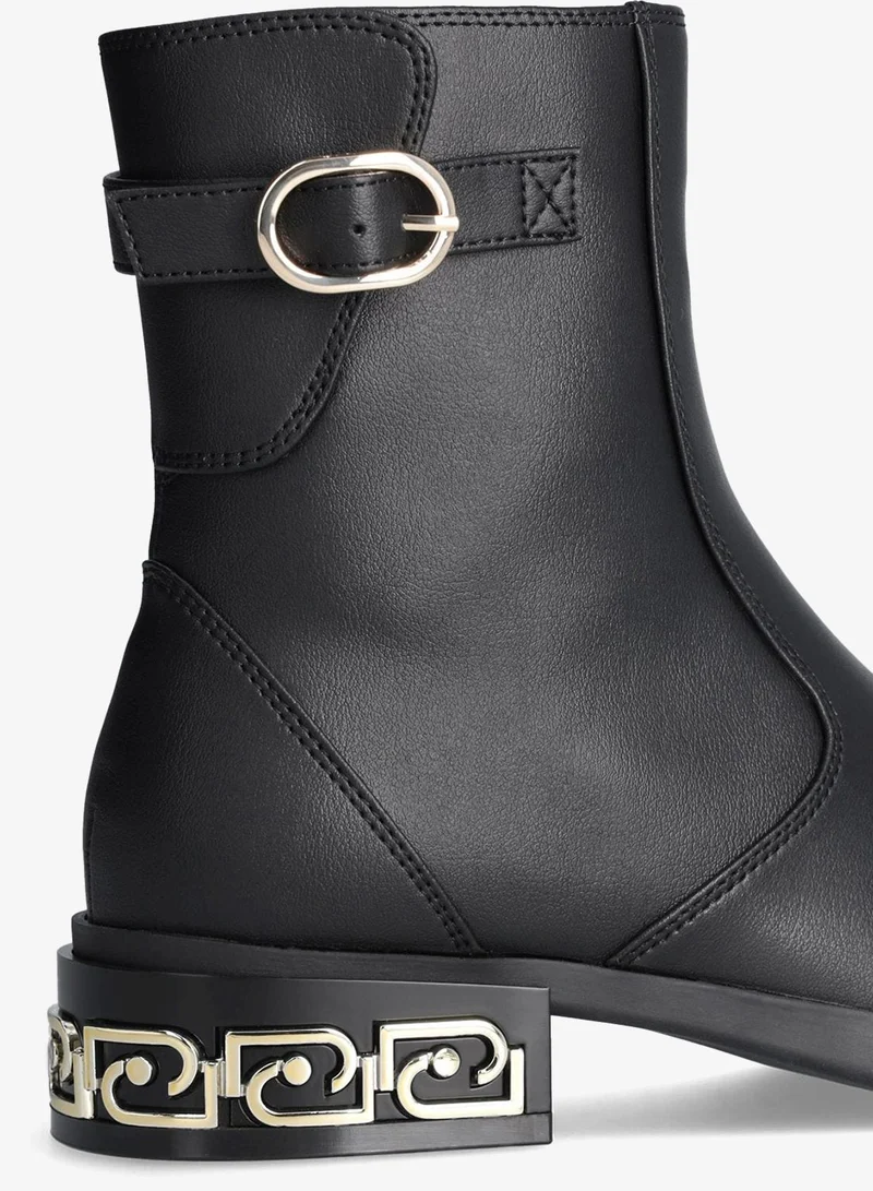 Liu Jo Black Ankle Boots with Buckle