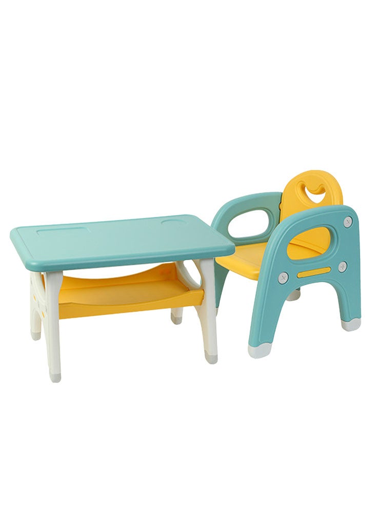 Perfii Kids Table and Chairs Set with Built-in Storage Montessori Design for Toddlers, Ideal for Drawing, Dining, Playing, Easy to Clean and Durable - Image 1