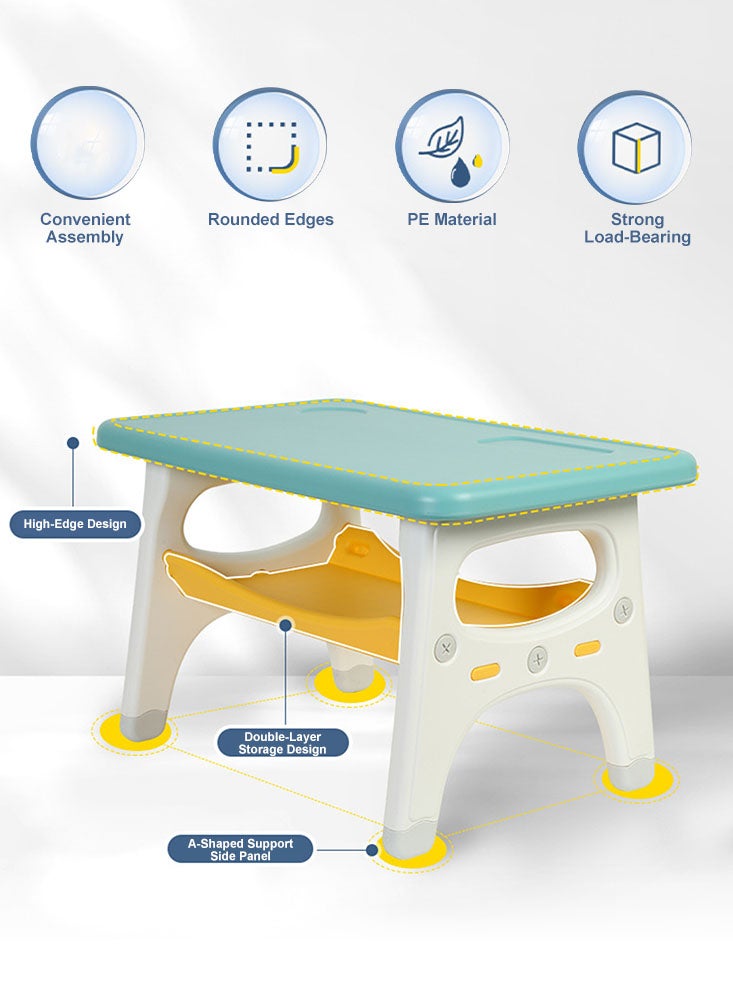 Perfii Kids Table and Chairs Set with Built-in Storage Montessori Design for Toddlers, Ideal for Drawing, Dining, Playing, Easy to Clean and Durable - Image 3