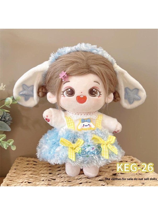 # 20cm Cotton Doll Clothes For Fat Body Can Be Worn Preppy Style Suit Plush Doll Dress Up Cute Baby Clothes Skirt-Color:20cm Cotton Clothes + Headwear (excluding Baby)-Specifications:KEG-40 - Image 4