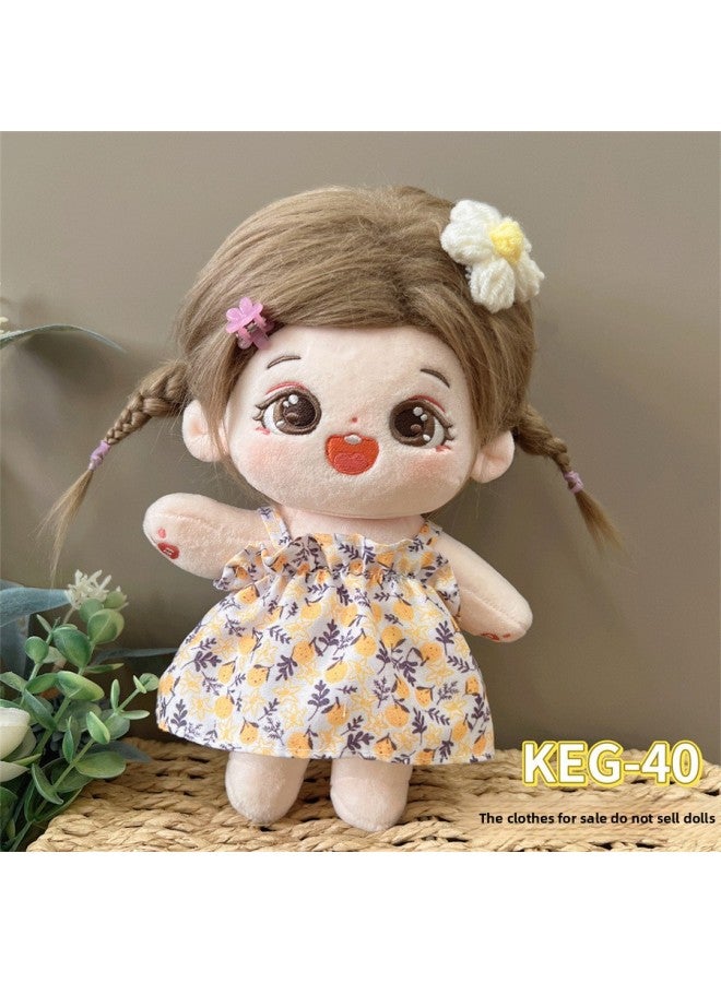 # 20cm Cotton Doll Clothes For Fat Body Can Be Worn Preppy Style Suit Plush Doll Dress Up Cute Baby Clothes Skirt-Color:20cm Cotton Clothes + Headwear (excluding Baby)-Specifications:KEG-40 - Image 1