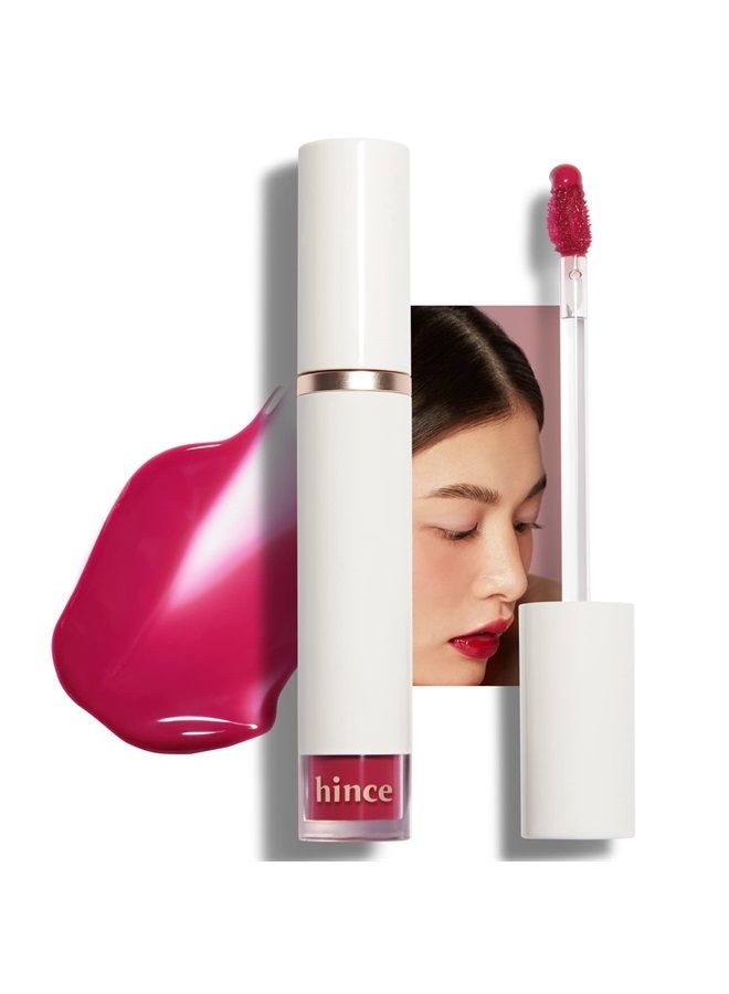 HINCE مُعزز الحالة المزاجية - سائل مضيء غير لزج ومقاوم للماء لشفاه النساء - ملمع شفاه طويل الأمد لمظهر طبيعي وزجاجي - مكياج سائل مرطب، 0.16 أونصة سائلة (INFLUENCE) - Image 1