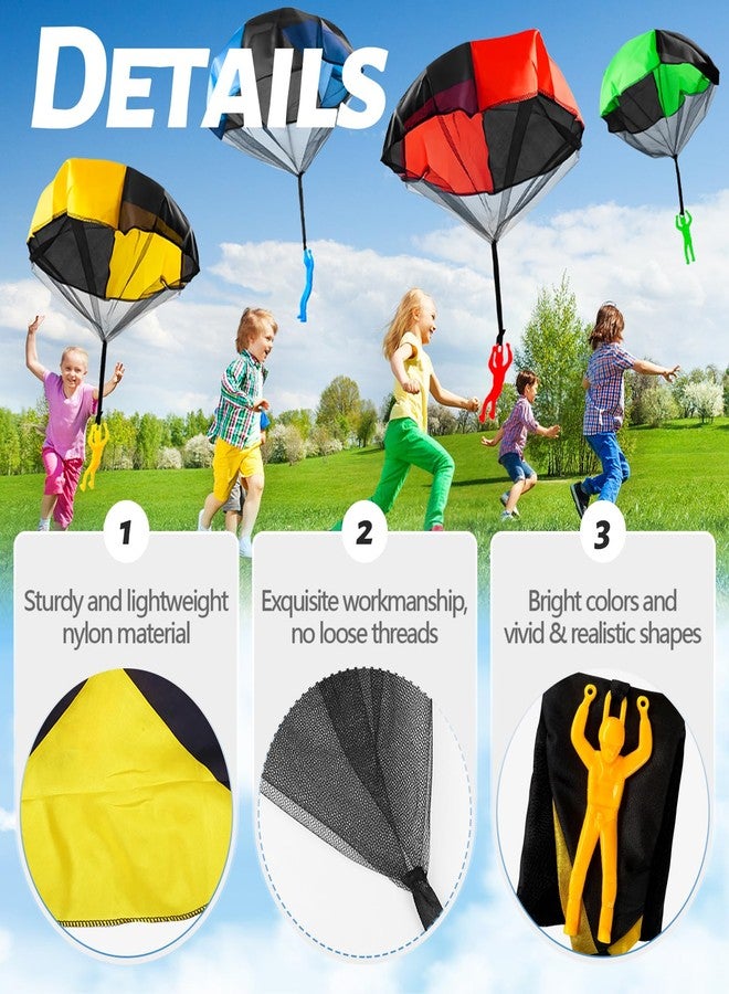 OJYUDD 10 Pack Parachute Toy for Kids,Tangle Free Figures Parachute,Throwing Flying Toys Parachute for BoysGirls Indoor & Outdoor,Gift,Party Favors(5 Colors) - Image 3