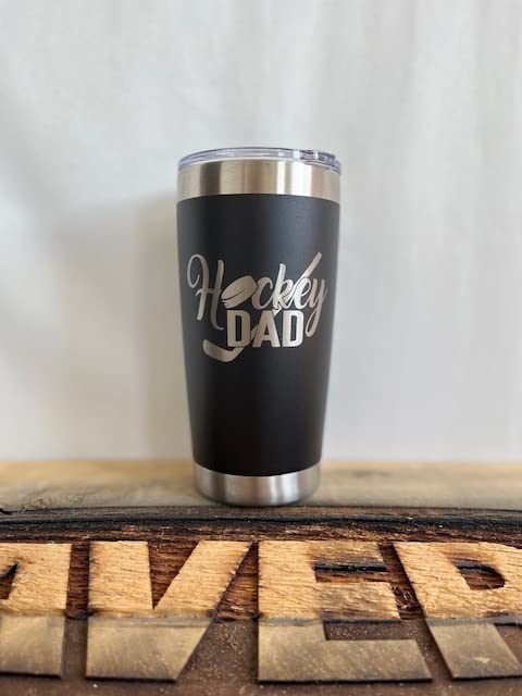 Maverick Advantage Hockey Dad Tumbler - 20 oz Black Tumbler w/ Sliding Lock Lid - Dad Gift - Hockey Gift - Image 2
