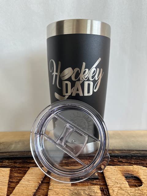 Maverick Advantage Hockey Dad Tumbler - 20 oz Black Tumbler w/ Sliding Lock Lid - Dad Gift - Hockey Gift - Image 1