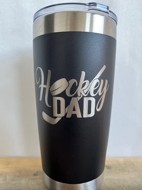 Maverick Advantage Hockey Dad Tumbler - 20 oz Black Tumbler w/ Sliding Lock Lid - Dad Gift - Hockey Gift - Image 3