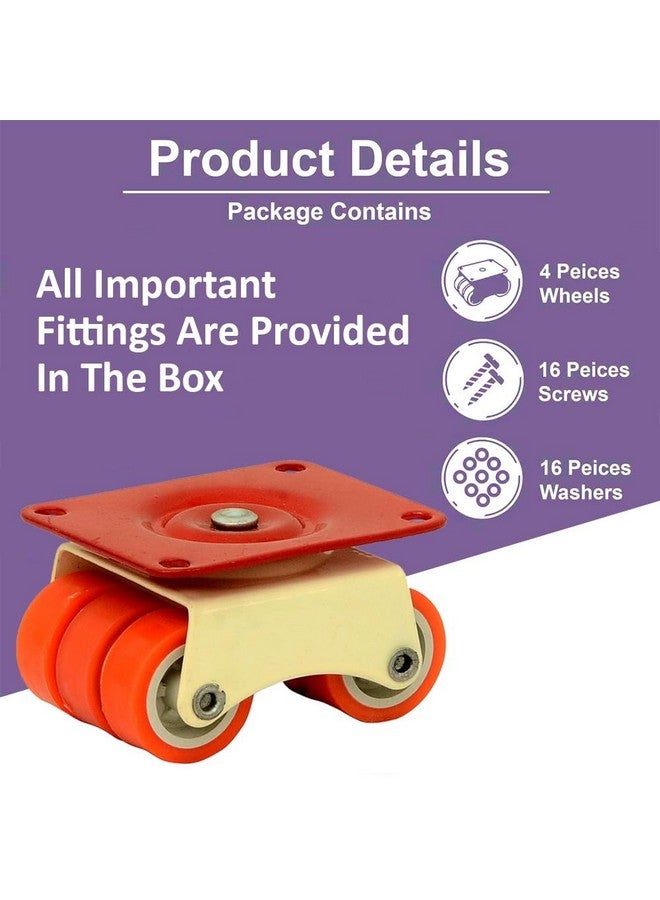 NB Crafted 360 Degrees Caster Moving Wheel for Heavy Furniture with Bearing for Bed, Table, Sofa, Trolley Moving Heavy Duty Weight Capacity upto 500-600 Kg (Pack of 4) - Image 5