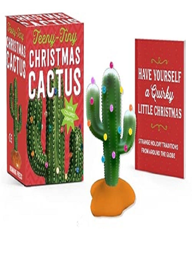 Teeny Tiny Chr stmas Cactus With coloured lights - Image 1