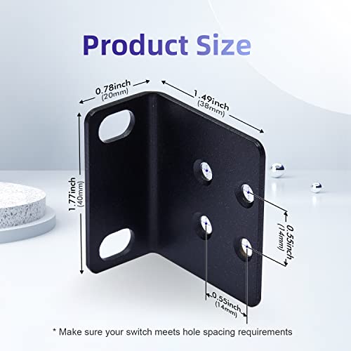 PhyinLan 19" Rack Mount Kit for 17.3 inch Wide Switches, Compatible with Select Buffalo Tech, Dell, Cisco, D-Link, NETGEAR, Linksys and TRENDnet Products - Image 2
