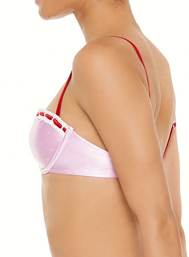 FOREVER 21 Satin Laced Hearts Underwire Bikini Top  - Image 3