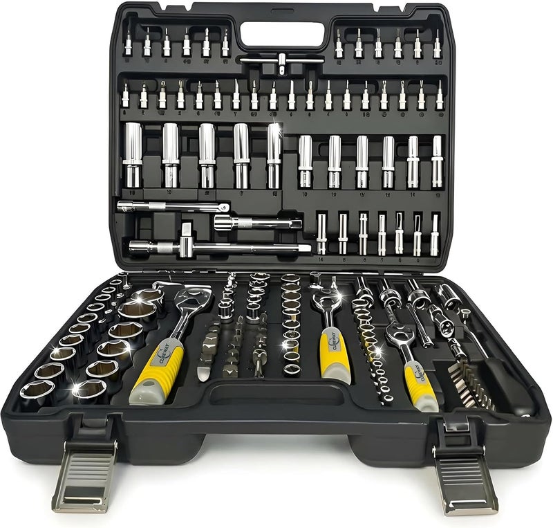CUBEWAY 172-Piece Socket Wrench Set & Ratchet Set - Professional Car Tool Kit for Mechanics - Image 1