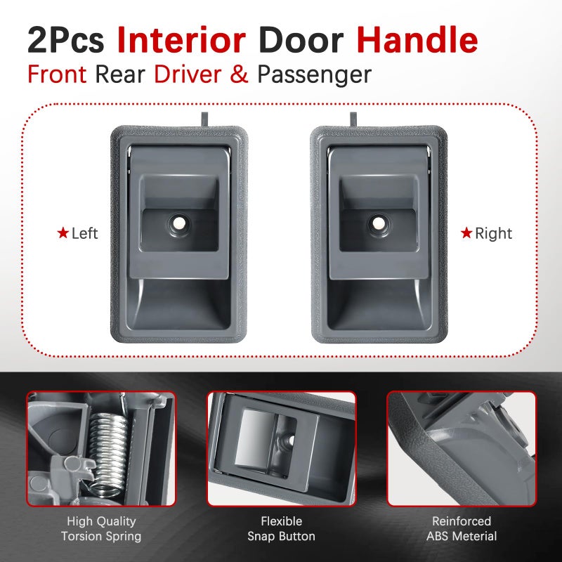 FAERSI 2Pcs Interior Door Handle Front Rear Driver & Passenger Side Fits for 1989-1995 4Runner 1988-1993 Toyota Corolla 1989-1995 Pickup 1995-2000 Toyota Tacoma 1987-1990 Tercel 1989-1992 Geo Prizm - Image 2