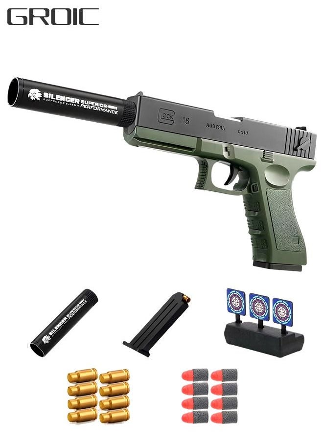 GROIC Soft Bullet Gun, Toy Foam Blasters Soft Bullet, Shell Ejection Soft Bullet Toy Gun with Soft Bullets & Pull Back Action & Darts Targets Set Pistol Toys for Kids  - Image 1