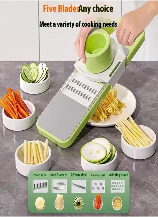 A ZONE Stainless Steel Multi-Function Grater & Slicer Set – Safe & Efficient Kitchen Tool for Slicing, Shredding, and Mincing  - Image 4