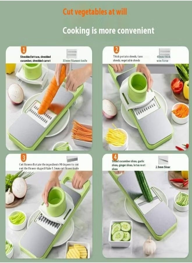 A ZONE Stainless Steel Multi-Function Grater & Slicer Set – Safe & Efficient Kitchen Tool for Slicing, Shredding, and Mincing  - Image 5
