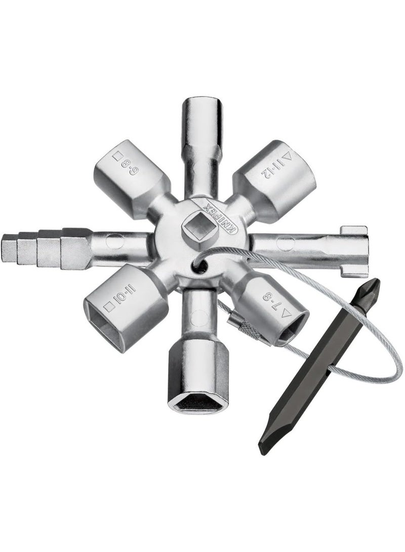 Multi Functional Keys, 10 in 1 Utilities Keys Panel Key Triangle Key for Electric Water Gas Meter Box Cabinet Tap Metal Tool - Image 1