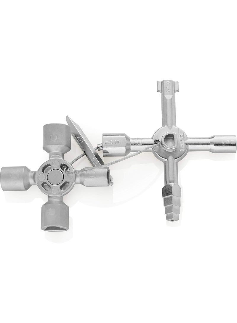 Multi Functional Keys, 10 in 1 Utilities Keys Panel Key Triangle Key for Electric Water Gas Meter Box Cabinet Tap Metal Tool - Image 2