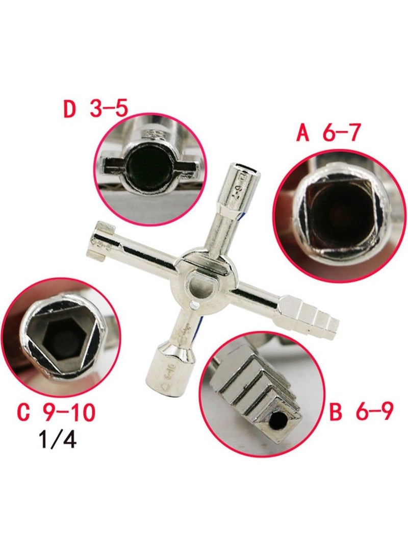 Multi Functional Keys, 10 in 1 Utilities Keys Panel Key Triangle Key for Electric Water Gas Meter Box Cabinet Tap Metal Tool - Image 5