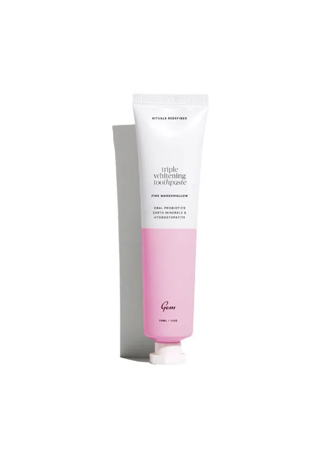 جم Gem Triple Whitening Toothpaste Pink Marshmallow 110G