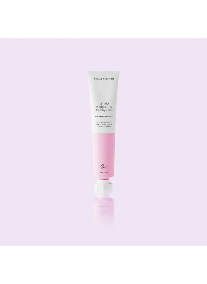جم Gem Triple Whitening Toothpaste Pink Marshmallow 110G