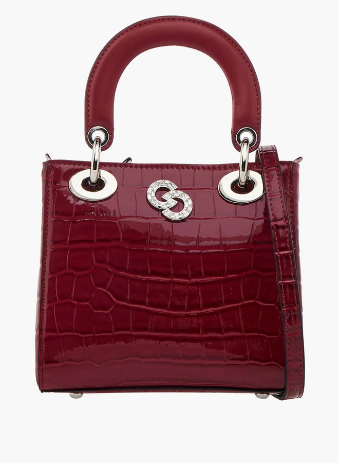 Celeste Textured Tote Bag with Detachable Strap and Button Closure
