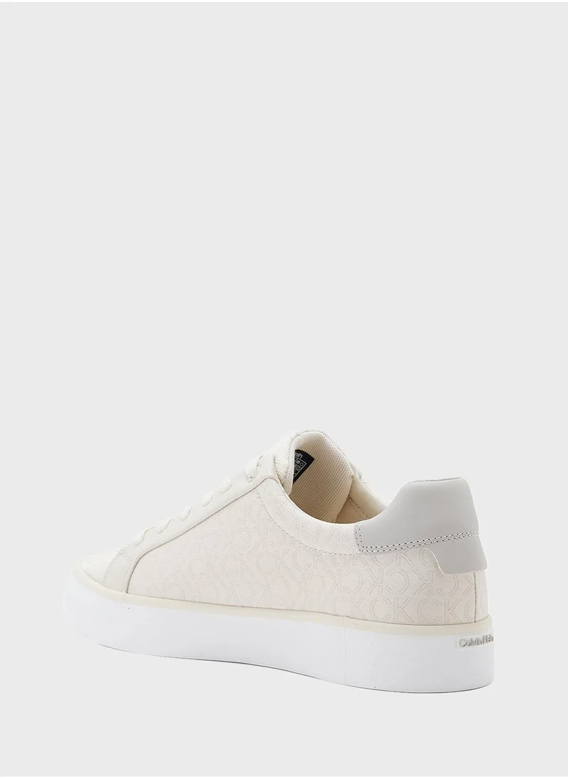 CALVIN KLEIN VULCANISED JACQUARD LACE UP TRAINERS